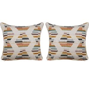 Kenna Aztec Chenille Orange Accent Pillow Set Of Two
